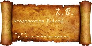 Krajcsovics Bulcsú névjegykártya